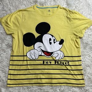 Shirt Disney Mickey Mouse Hey There See You Real Soon Yellow 3XL Graphic Tee